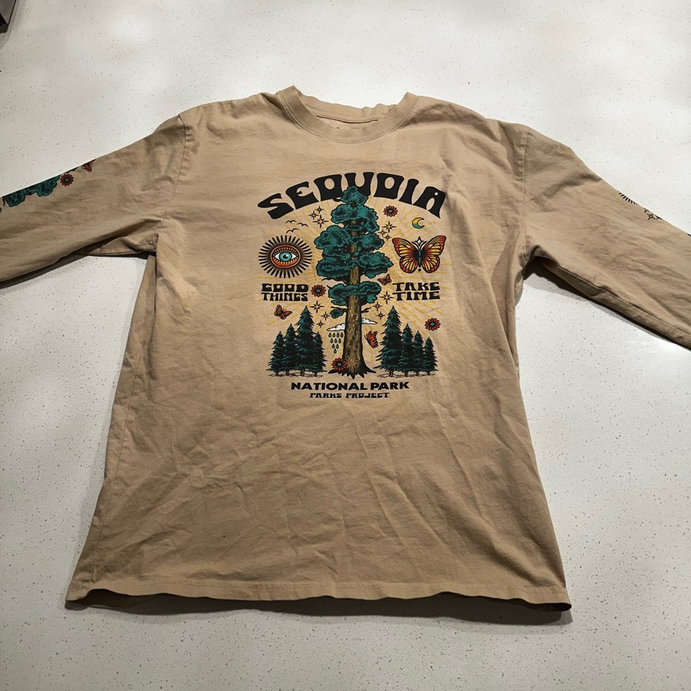 Parks Project Sequoia Graphic Long Sleeve Tan Shirt